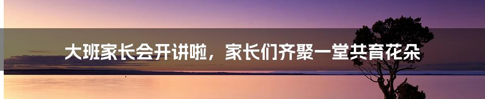 大班家长会开讲啦,家长们齐聚一堂共育花朵
