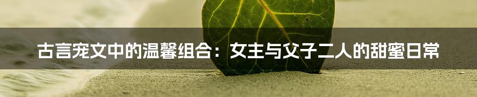 古言宠文中的温馨组合:女主与父子二人的甜蜜日常