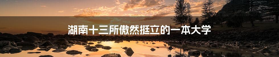 湖南十三所傲然挺立的一本大学