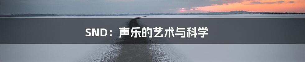 SND:声乐的艺术与科学