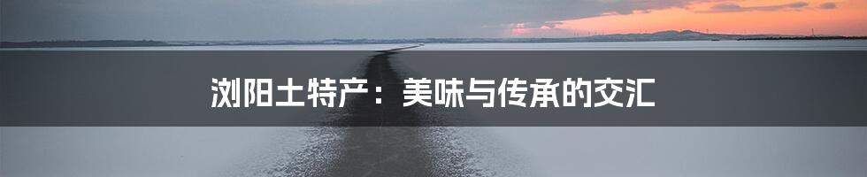 浏阳土特产:美味与传承的交汇