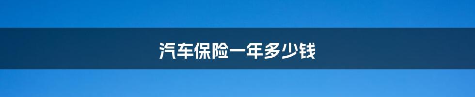 汽车保险一年多少钱