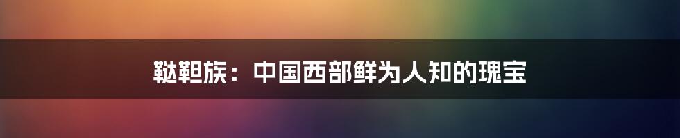 鞑靼族:中国西部鲜为人知的瑰宝