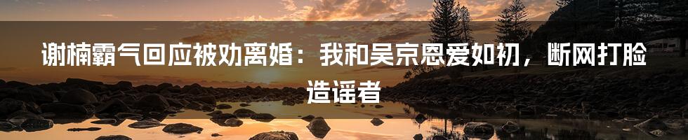 谢楠霸气回应被劝离婚:我和吴京恩爱如初,断网打脸造谣者