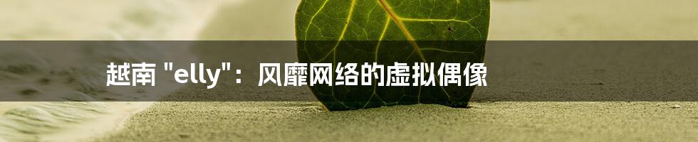 越南 "elly":风靡网络的虚拟偶像
