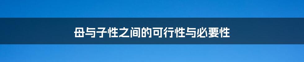 母与子性之间的可行性与必要性