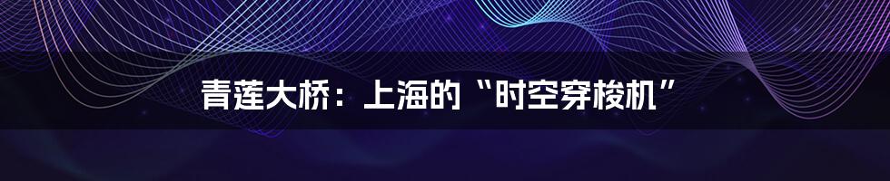 青莲大桥:上海的“时空穿梭机”