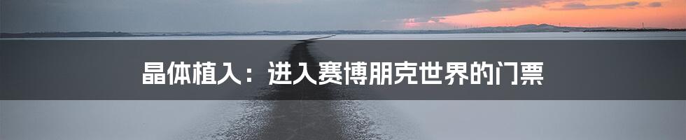 晶体植入：进入赛博朋克世界的门票