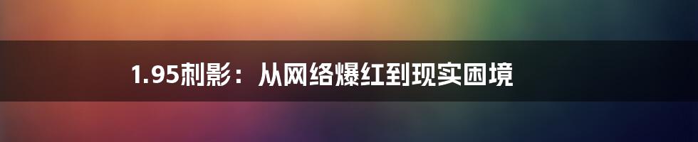 1.95刺影：从网络爆红到现实困境