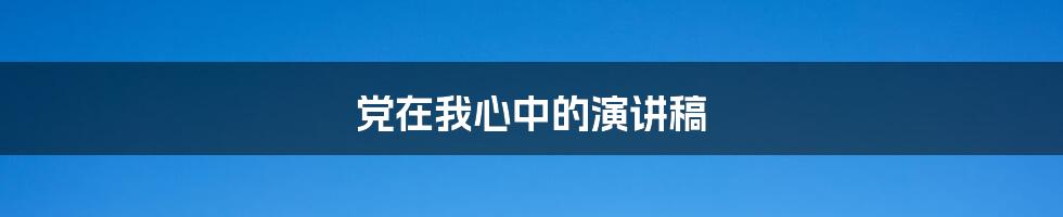 党在我心中的演讲稿