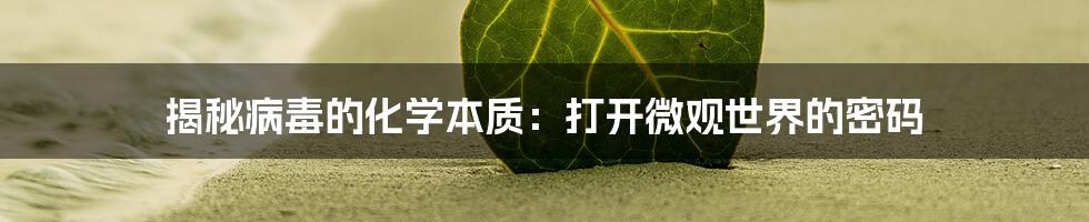 揭秘病毒的化学本质:打开微观世界的密码