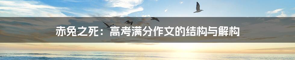 赤兔之死:高考满分作文的结构与解构