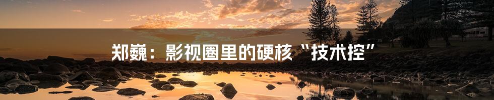 郑巍:影视圈里的硬核“技术控”