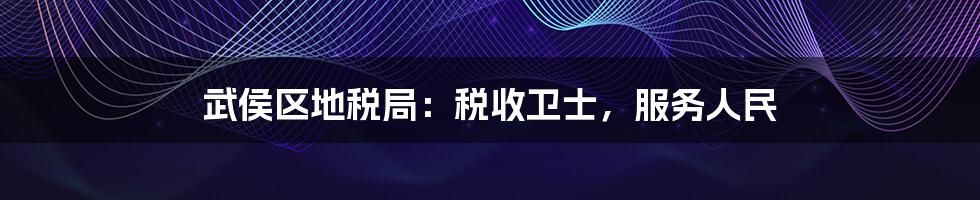 武侯区地税局：税收卫士，服务人民