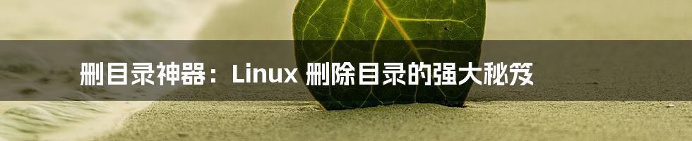 删目录神器:Linux 删除目录的强大秘笈
