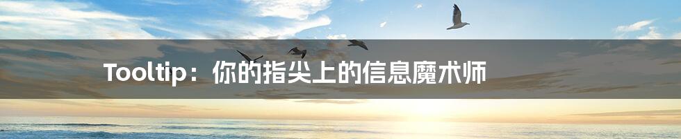 Tooltip：你的指尖上的信息魔术师