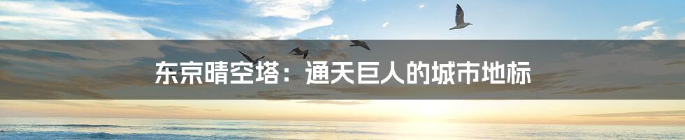 东京晴空塔:通天巨人的城市地标