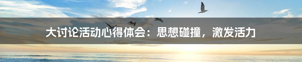 大讨论活动心得体会:思想碰撞,激发活力