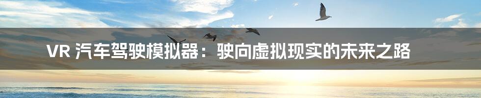 VR 汽车驾驶模拟器:驶向虚拟现实的未来之路