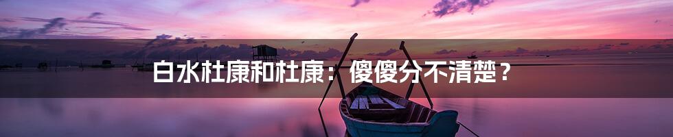 白水杜康和杜康：傻傻分不清楚？