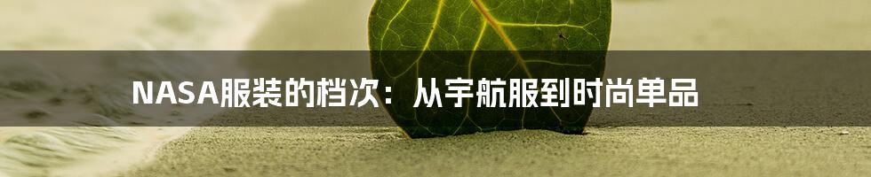 NASA服装的档次：从宇航服到时尚单品