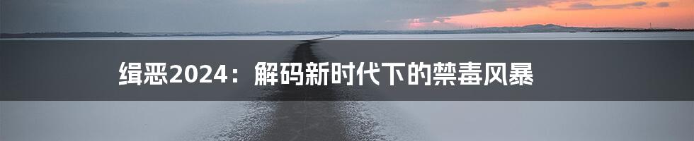 缉恶2024:解码新时代下的禁毒风暴