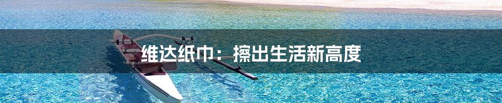 维达纸巾:擦出生活新高度