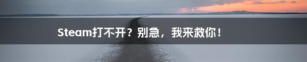 Steam打不开?别急,我来救你!