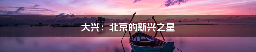 大兴:北京的新兴之星