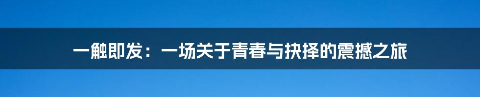 一触即发:一场关于青春与抉择的震撼之旅