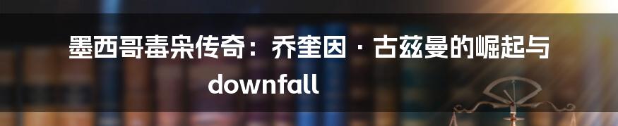 墨西哥毒枭传奇：乔奎因·古兹曼的崛起与 downfall