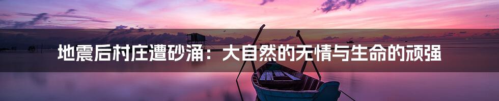地震后村庄遭砂涌:大自然的无情与生命的顽强