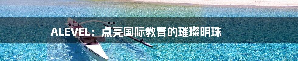 ALEVEL:点亮国际教育的璀璨明珠