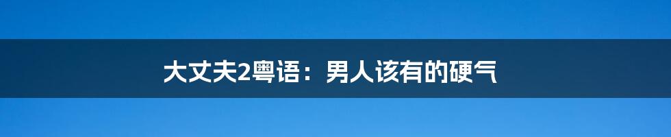 大丈夫2粤语:男人该有的硬气