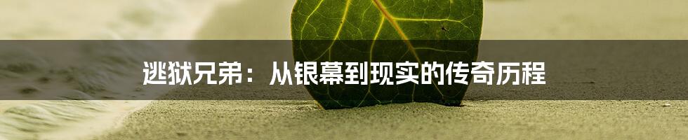 逃狱兄弟：从银幕到现实的传奇历程