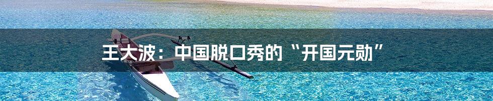 王大波:中国脱口秀的“开国元勋”