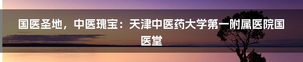 国医圣地,中医瑰宝:天津中医药大学第一附属医院国医堂