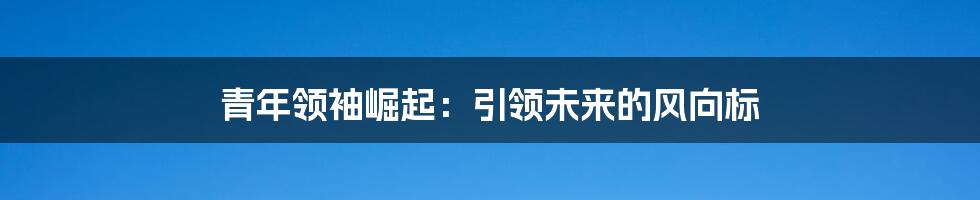 青年领袖崛起：引领未来的风向标