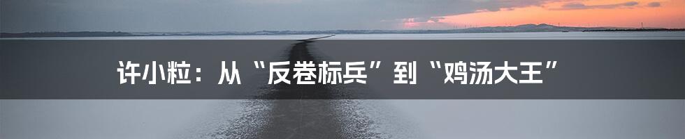 许小粒:从“反卷标兵”到“鸡汤大王”