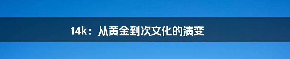 14k：从黄金到次文化的演变