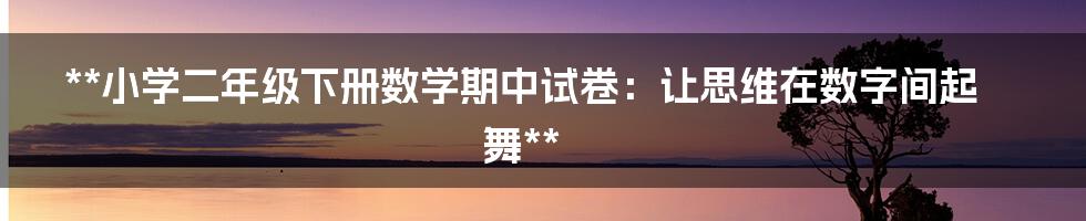 **小学二年级下册数学期中试卷:让思维在数字间起舞**