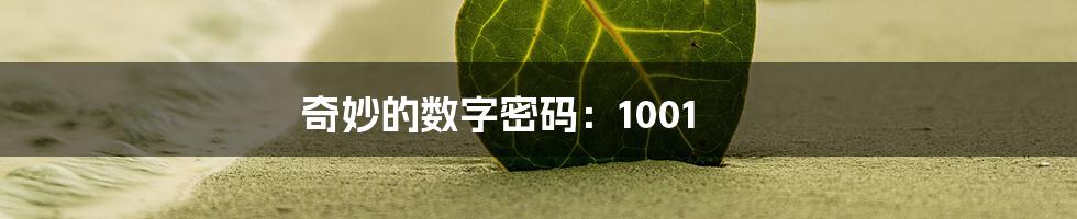 奇妙的数字密码:1001