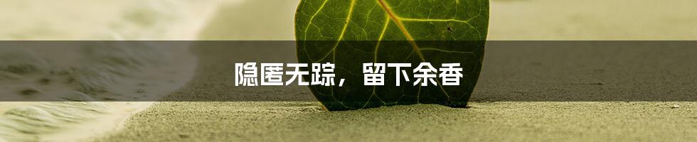 隐匿无踪，留下余香