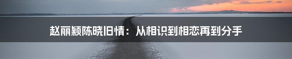 赵丽颖陈晓旧情:从相识到相恋再到分手