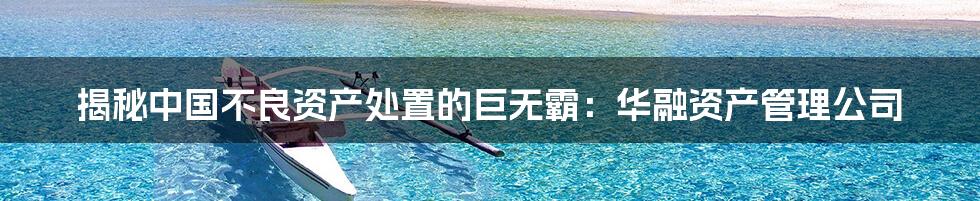 揭秘中国不良资产处置的巨无霸:华融资产管理公司