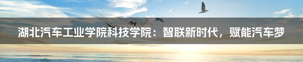 湖北汽车工业学院科技学院:智联新时代,赋能汽车梦