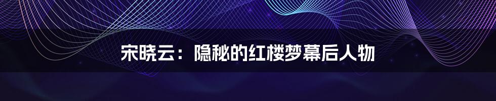 宋晓云:隐秘的红楼梦幕后人物