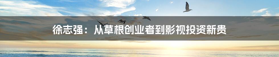 徐志强:从草根创业者到影视投资新贵