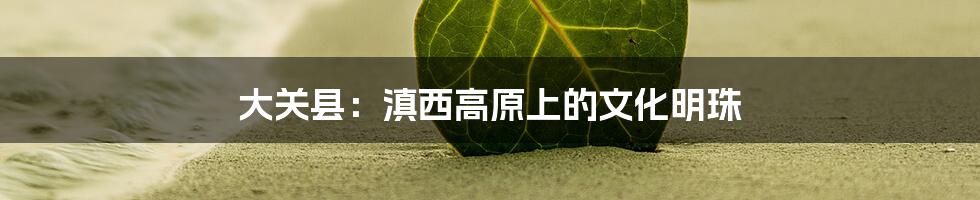 大关县:滇西高原上的文化明珠