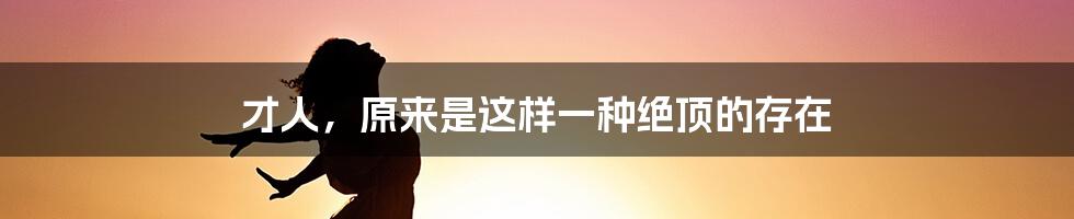 才人，原来是这样一种绝顶的存在
